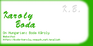 karoly boda business card